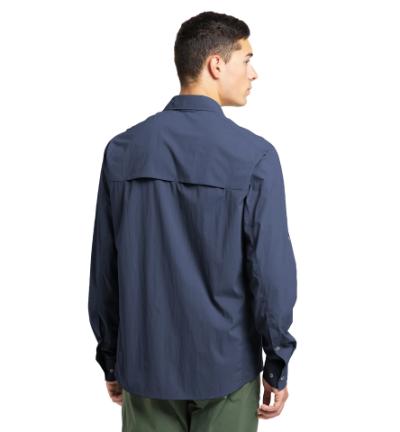 Haglöfs Salo LS skjorte  Langærmet, str. M, ensfarvet Blå