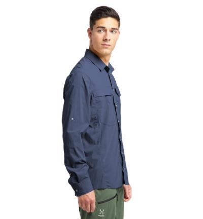 Haglöfs Salo LS skjorte  Langærmet, str. M, ensfarvet Blå