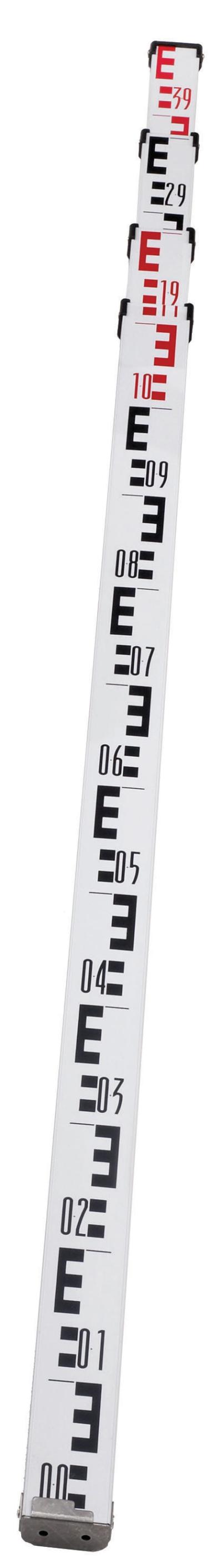 Teleskop- og nivellermeter, 5 m, rød/sort