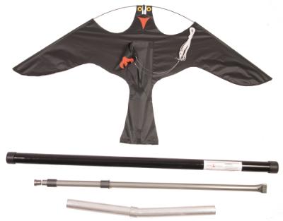 Skræmmedrage 10 m. komplet teleskopstang, jordspyd og drej