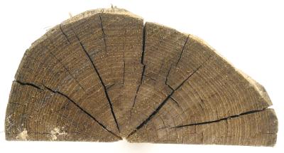 Robinia, træpæl, halvskåren, spids, Ø14-17 cm, 270 cm