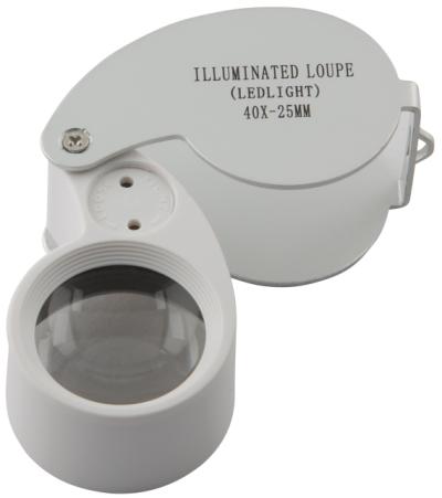 Lup, 40 x forstørrelse, med lys