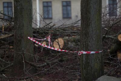 Minebånd/advarselsbånd, rød/hvid, uden tekst, plast, 500 m