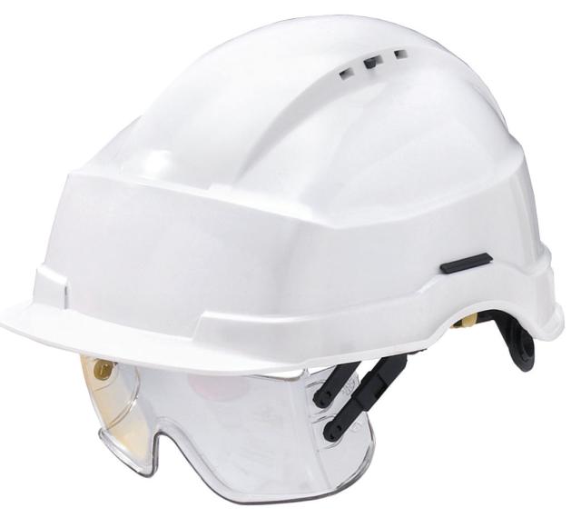 Iris 2, hjelm m/ integreret brille, hvid