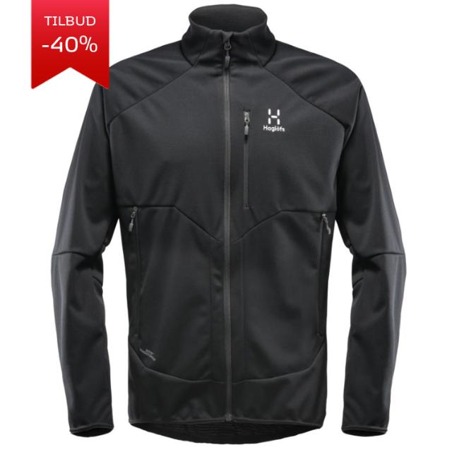 Haglöfs softshell jakke Str. S, sort, herre, vindtæt