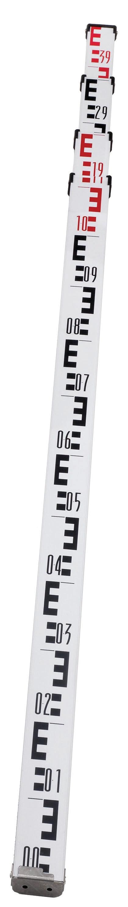 Teleskop- og nivellermeter, 4 m, rød/sort, 314115-613