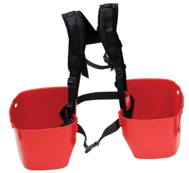 Pottiputki, dobbelt plantekurv, rød plast, m/sele, maverem