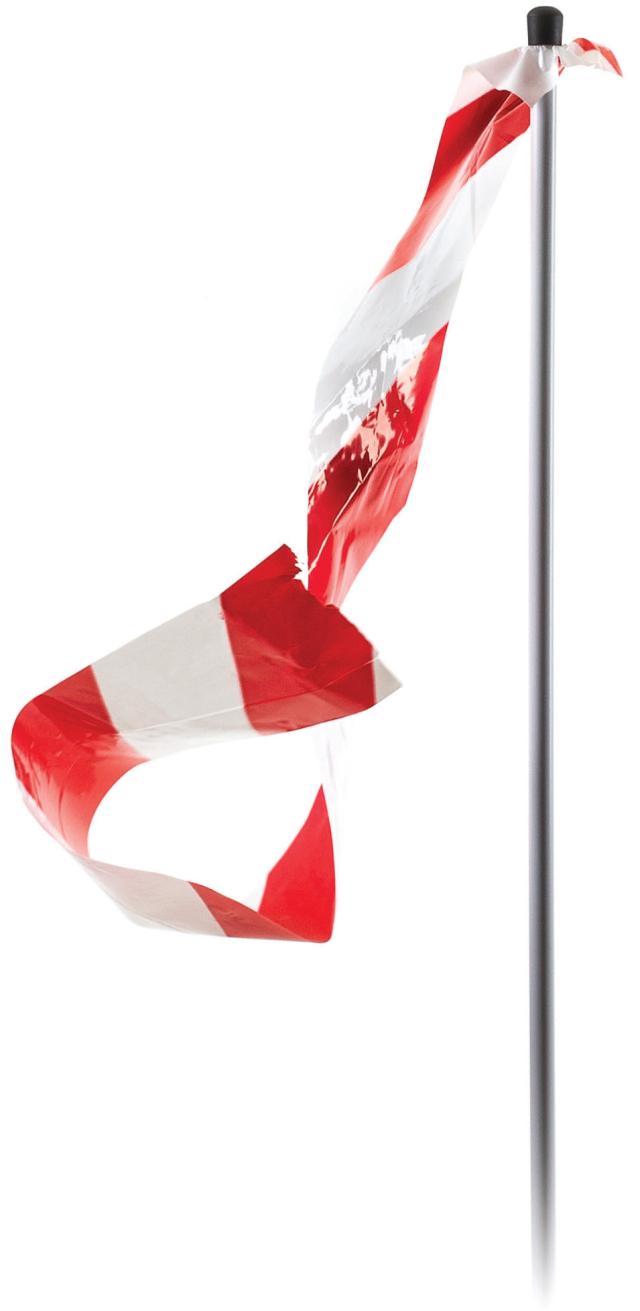 Afmærkningspind Hvid bøjelig 180 cm