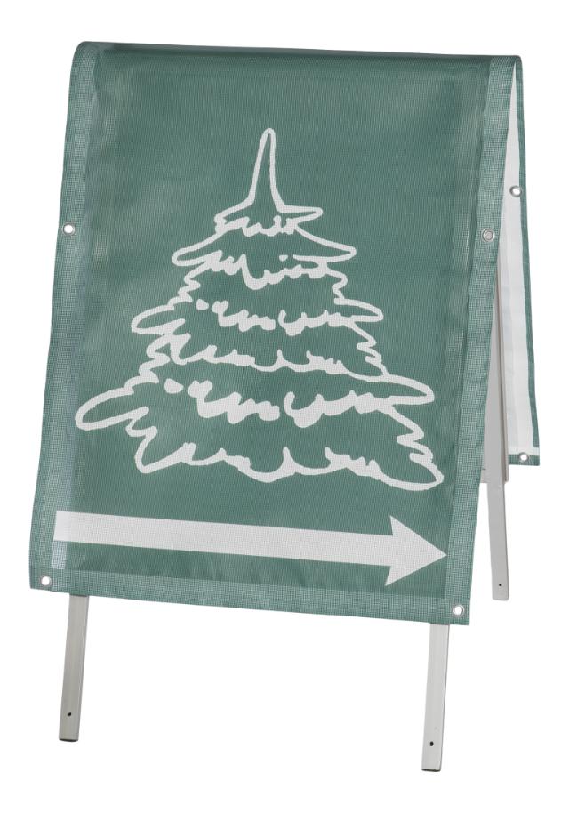 Banner Mesch m/juletræs logo og pile, grøn/hvid, mesh