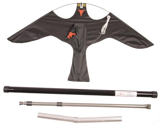 Skræmmedrage 10 m. komplet teleskopstang, jordspyd og drej