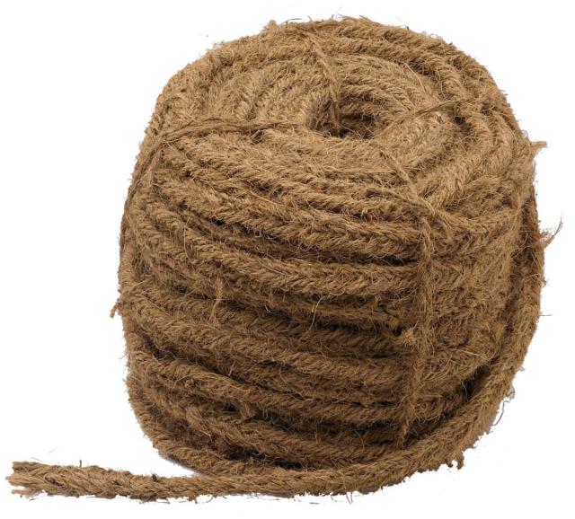 Kokosreb, til opbinding, 7-flettet, 20 mm, rulle à 75 m