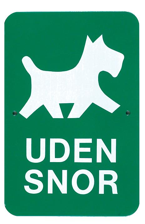 Skilt: Hund uden snor tilladt, 20 x 30 cm