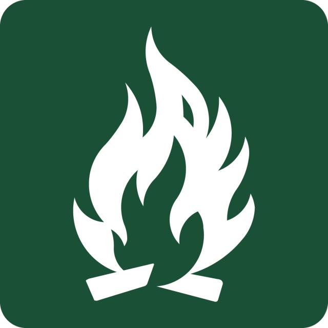 Skilt: Bålplads, 10 x 10 cm