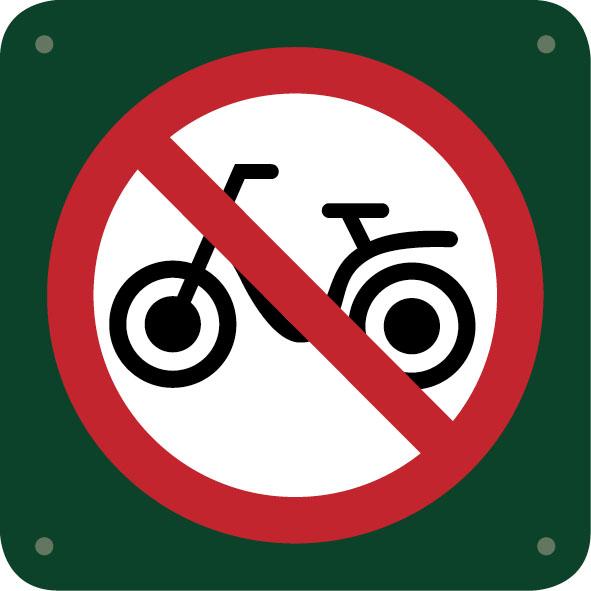 Skilt: Knallertkørsel forbudt, 10 x 10 cm