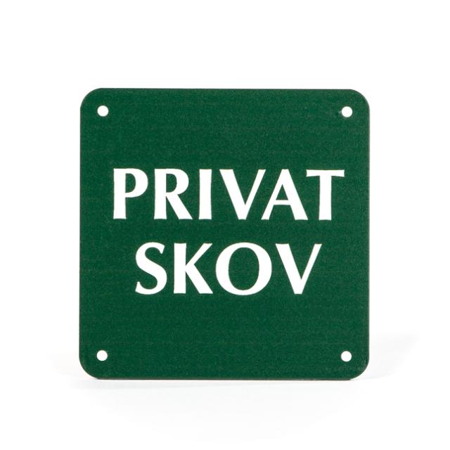 Skilt: Privat skov, 10 x 10 cm