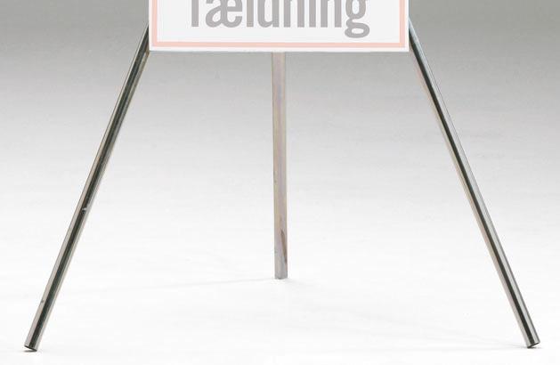 Skiltestander/treben, med bolte og skruer