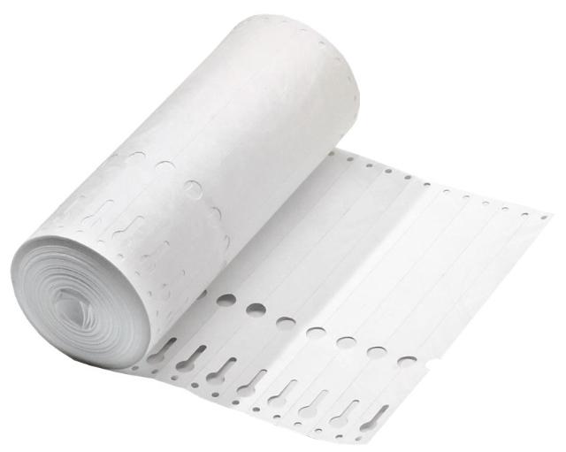 Tyvek, edb-etiketter, 2,54x22 cm, 1000 stk. pr. rulle, hvid