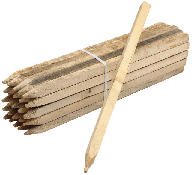 Hårdtræ, afsætningspæl, ca. 25 x 25 mm, 25 stk./bundt, 60 cm