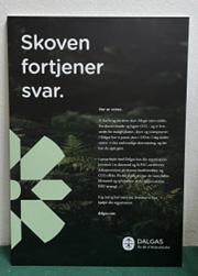 Skoven fortjener svar,Skilt til A buk 70x100 cm