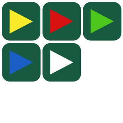 Skilt: Hvid retningspil, 10 x 10 cm